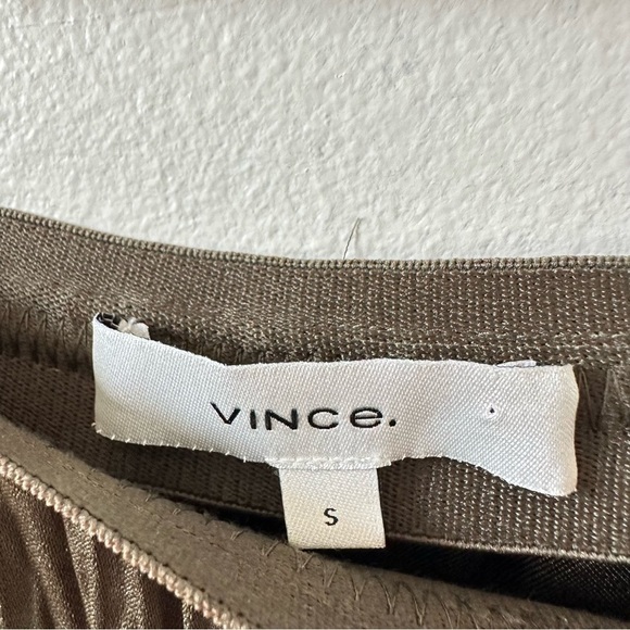 [SOLD] Revolve Vince Crushed Drape Pleated Satin Skirt in Mineral Pine Small - Picture 10 of 16